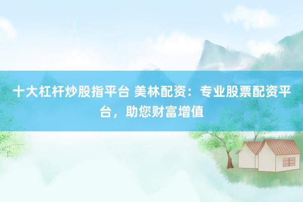 十大杠杆炒股指平台 美林配资：专业股票配资平台，助您财富增值