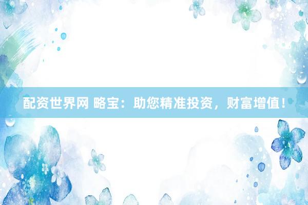 配资世界网 略宝：助您精准投资，财富增值！