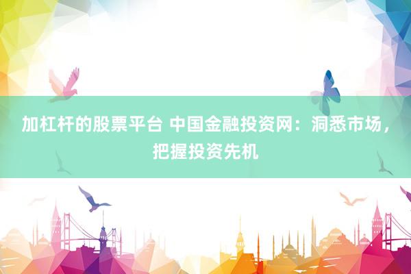 加杠杆的股票平台 中国金融投资网:洞悉市场,把握投资先机