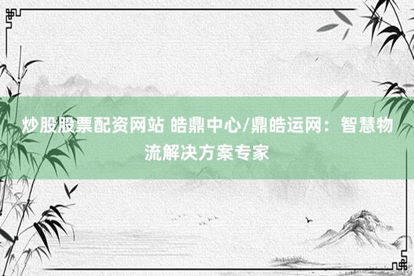 炒股股票配资网站 皓鼎中心/鼎皓运网：智慧物流解决方案专家