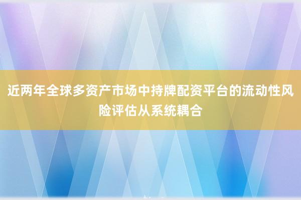 近两年全球多资产市场中持牌配资平台的流动性风险评估从系统耦合