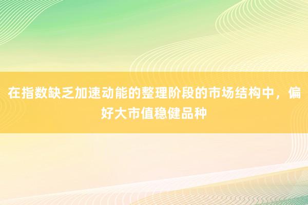 在指数缺乏加速动能的整理阶段的市场结构中，偏好大市值稳健品种
