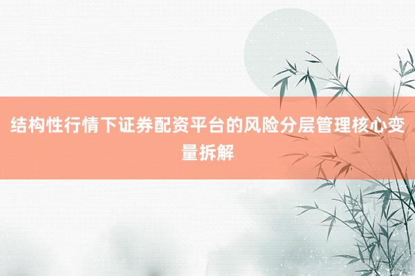 结构性行情下证券配资平台的风险分层管理核心变量拆解