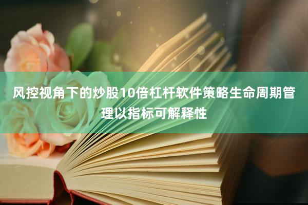 风控视角下的炒股10倍杠杆软件策略生命周期管理以指标可解释性