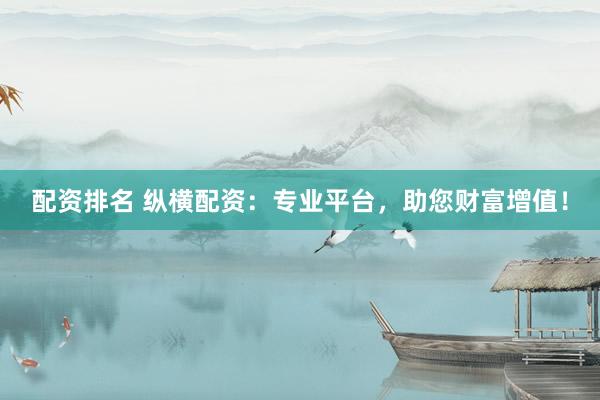 配资排名 纵横配资：专业平台，助您财富增值！