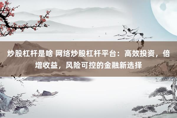 炒股杠杆是啥 网络炒股杠杆平台：高效投资，倍增收益，风险可控的金融新选择
